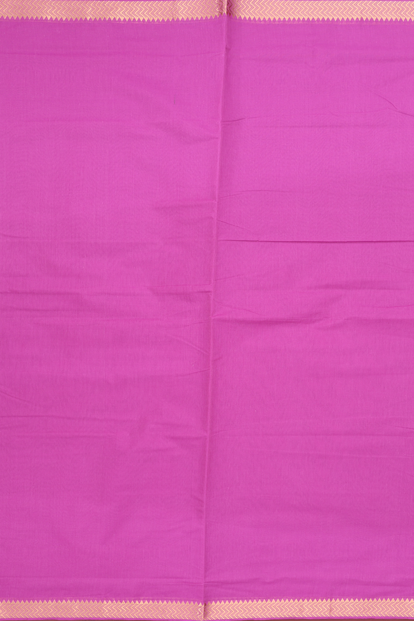 Mangalagiri Cotton Saree Plain Purple Rose With Zari Border