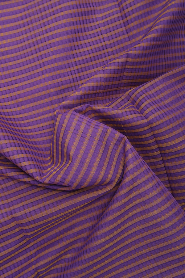 Mangalagiri Cotton Saree Purple And Brown With Stripes Design