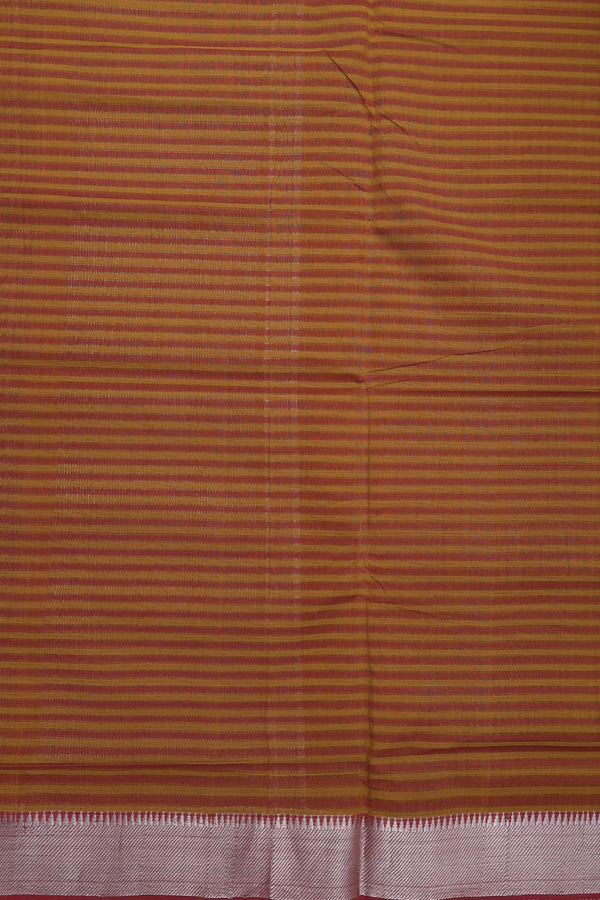 Mangalagiri Cotton Saree Shades Of Brown With Stripes Design