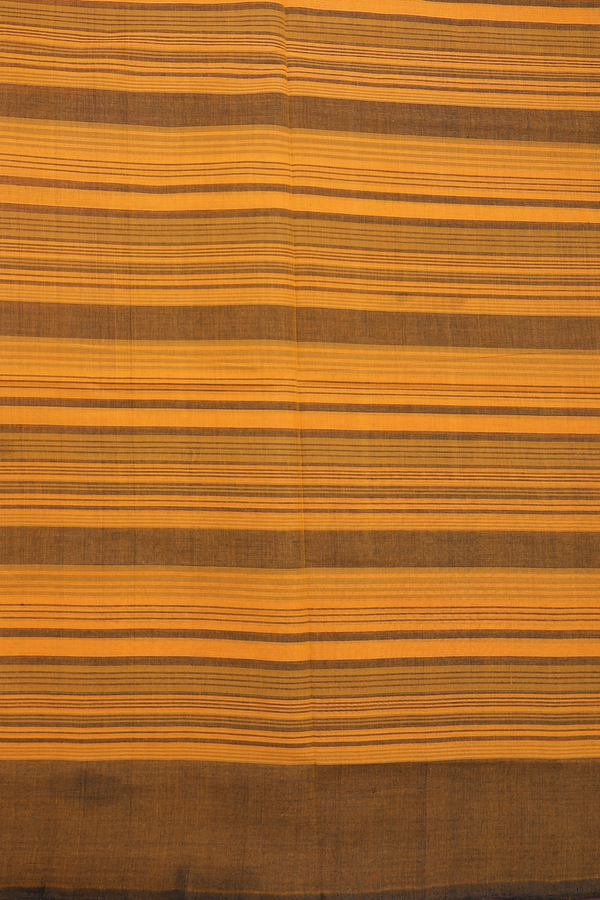 Mangalagiri Cotton Saree Yellow And Black With Checks Design