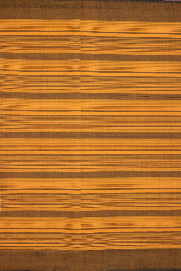 Mangalagiri Cotton Saree Yellow And Black With Checks Design