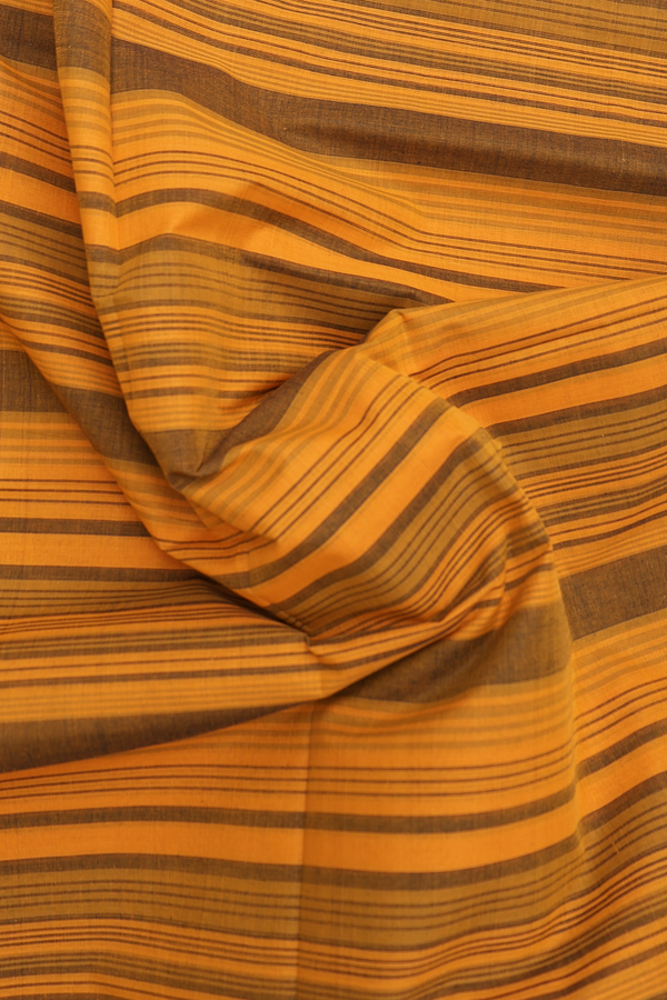 Mangalagiri Cotton Saree Yellow And Black With Checks Design