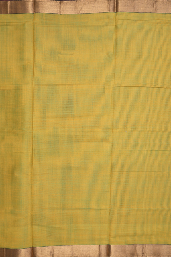 Mangalagiri Cotton Saree Yellowish Brown With Contrast Border