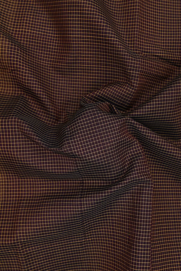 Mangalagiri Silk Cotton Saree In Brown With Checks Design