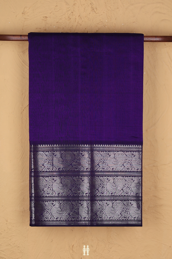 Mangalagiri Silk Cotton Saree In Purple With Stripes Design