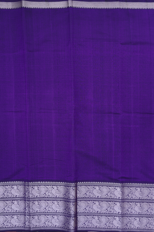Mangalagiri Silk Cotton Saree In Purple With Stripes Design