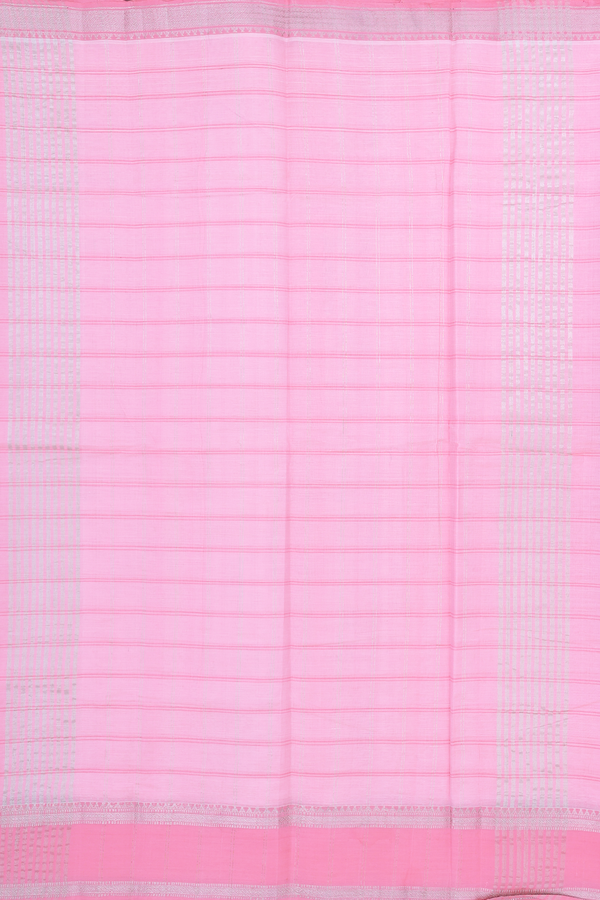 Mangalagiri Silk Cotton Saree In White With Checks Design