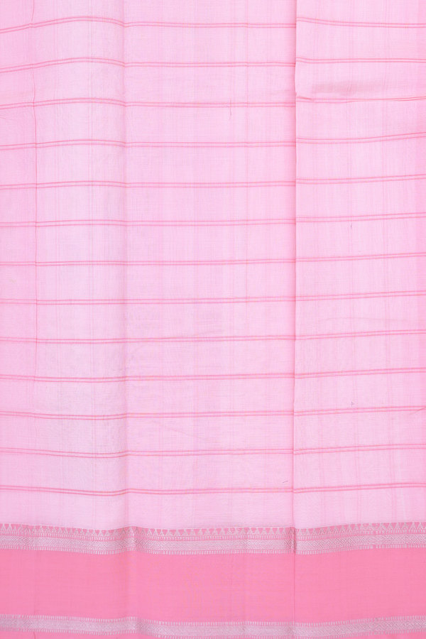 Mangalagiri Silk Cotton Saree In White With Checks Design