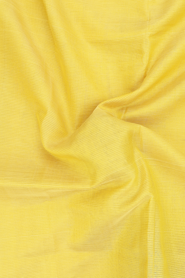 Mangalagiri Silk Cotton Saree In Yellow With Stripes Design