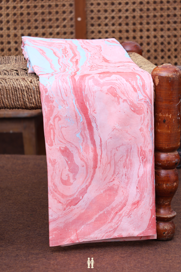 Marble Silk Saree In Multicolor With Stone Texture Design