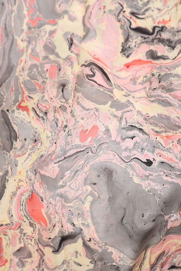 Marble Silk Saree In Multicolor With Stone Texture Design