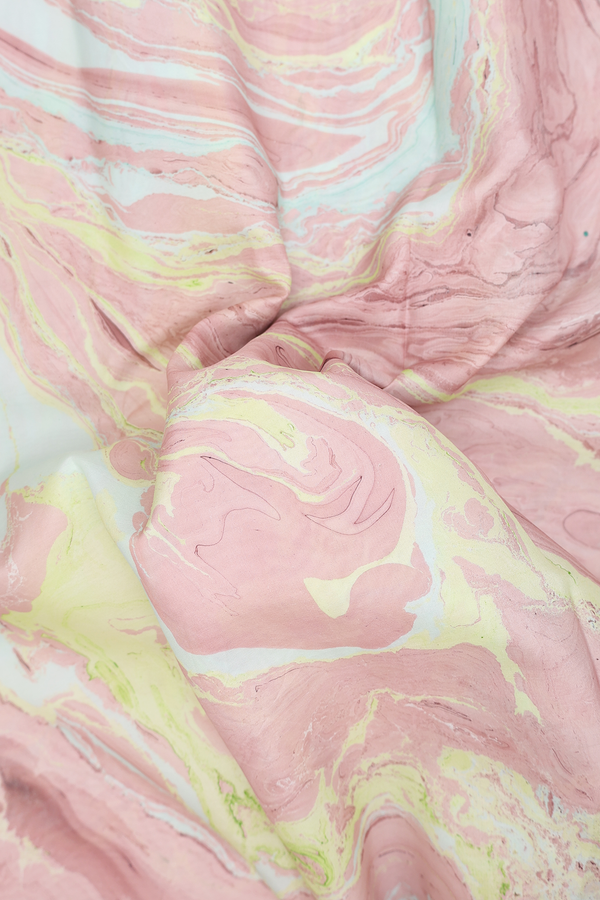 Marble Silk Saree In Multicolor With Stone Texture Design