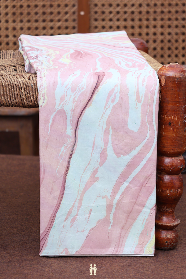 Marble Silk Saree In Multicolor With Stone Texture Design