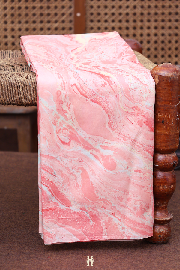 Marble Silk Saree In Multicolor With Stone Texture Design