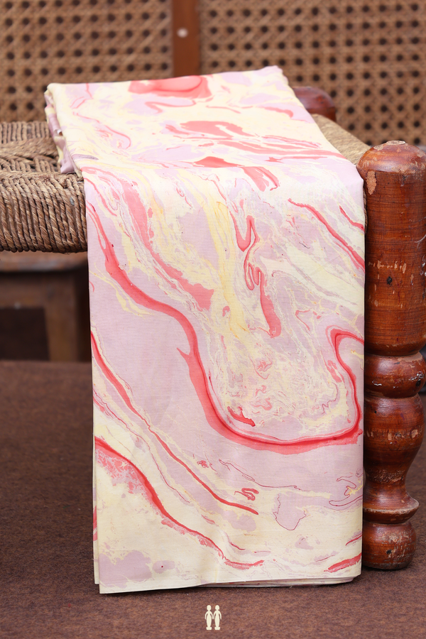 Marble Silk Saree In Multicolor With Stone Texture Design