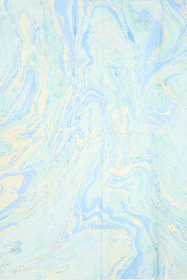 Marble Silk Saree In Yellow And Blue With Stone Texture Design