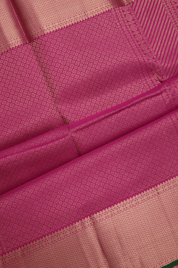 Mayil Kann Zari Border Plain Maroon Kanchipuram Silk Saree