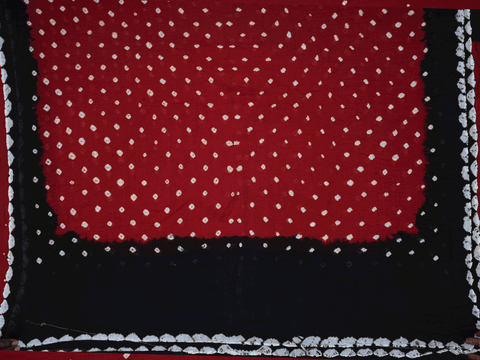 Mirror Work Design Black Bandhani Unstitched Salwar Material