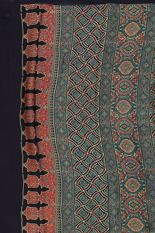 Modal Silk Saree In Black Printed Design