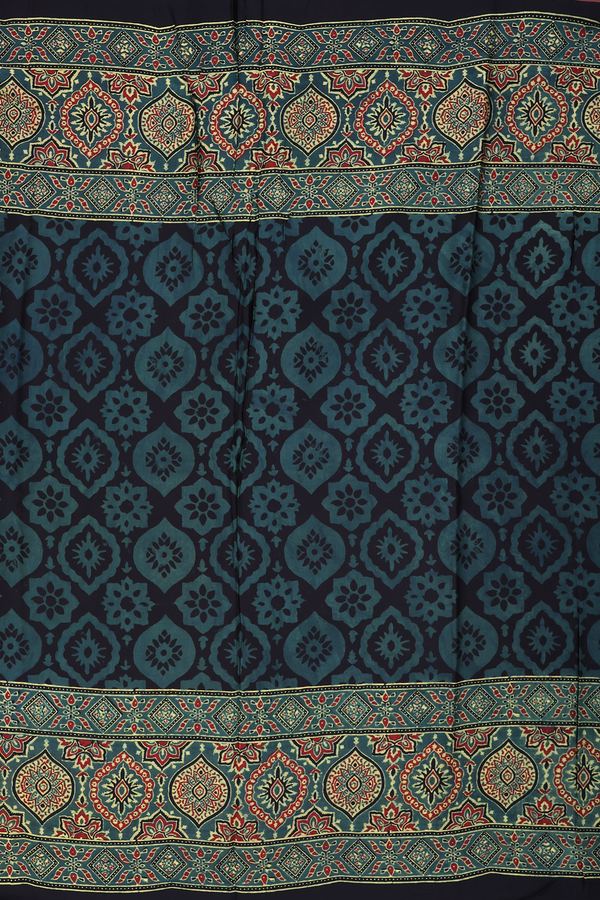 Modal Silk Saree In Black Printed Design