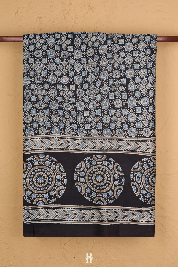 Modal Silk Saree In Black With Allover Design