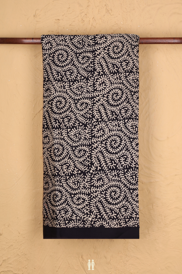 Modal Silk Saree In Black With Allover Printed  Design