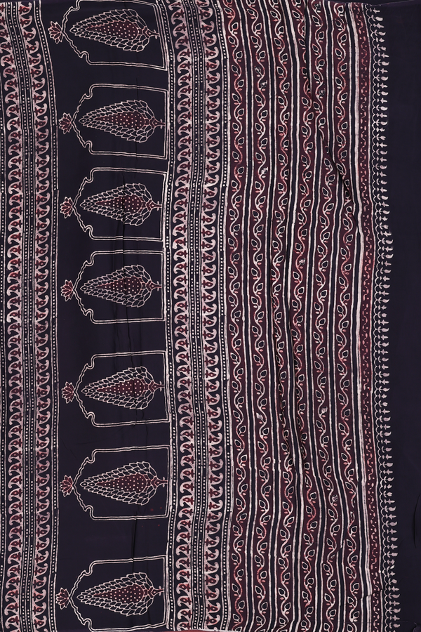 Modal Silk Saree In Black With Allover Printed  Design