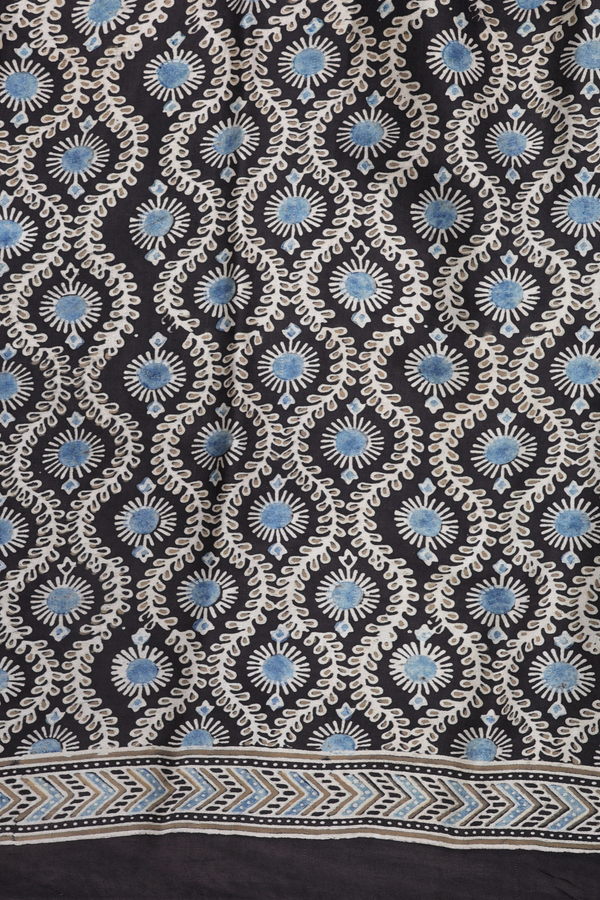 Modal Silk Saree In Black With Allover Design