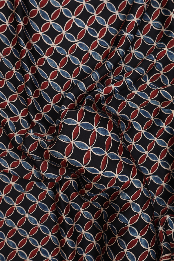 Modal Silk Saree In Black With Floral Design