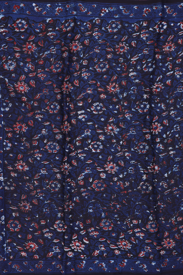 Modal Silk Saree In Black With Floral Printed Design