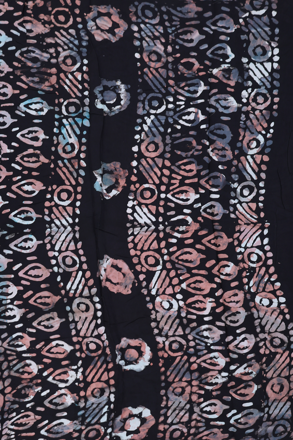 Modal Silk Saree In Black With Printed Design