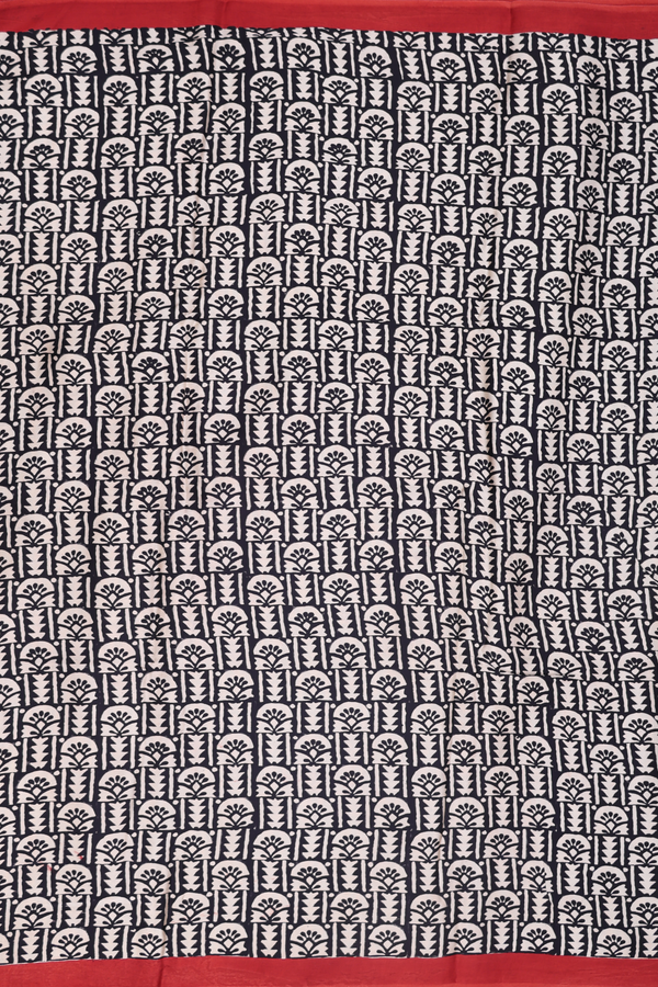 Modal Silk Saree In Black With Printed Design