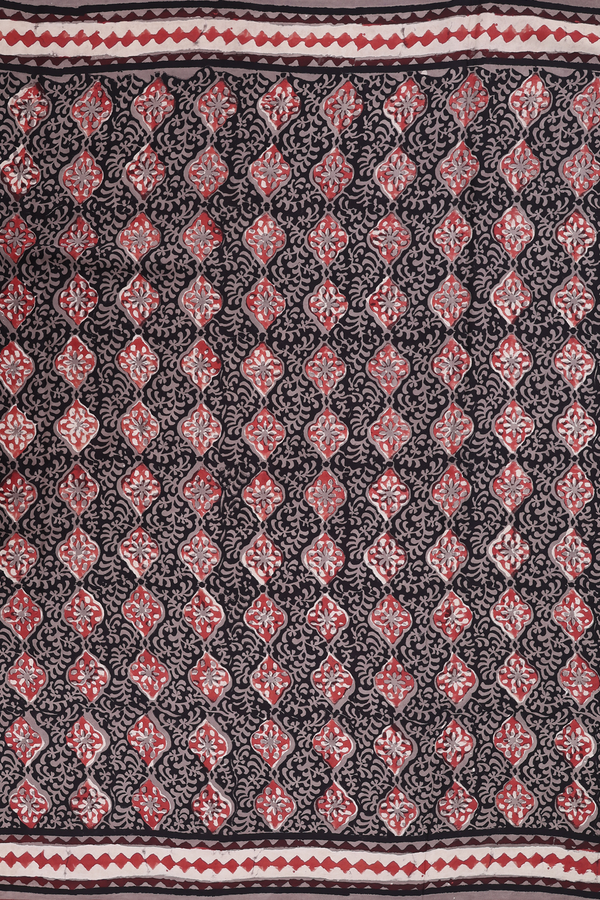 Modal Silk Saree In Black With Printed Design