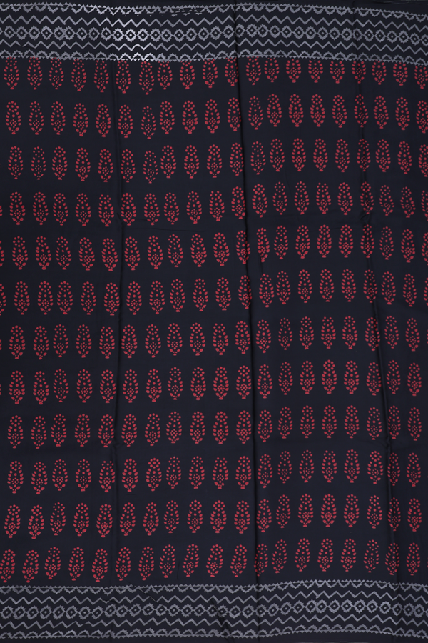 Modal Silk Saree In Black With Printed Design