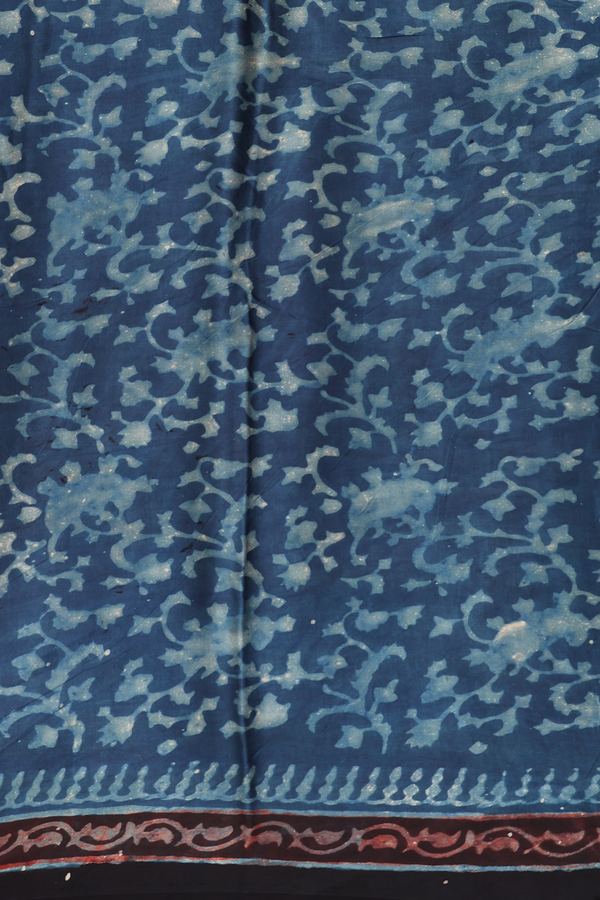 Modal Silk Saree In Blue And Brown With Allover Design