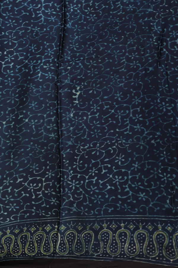Modal Silk Saree In Blue With Floral Design