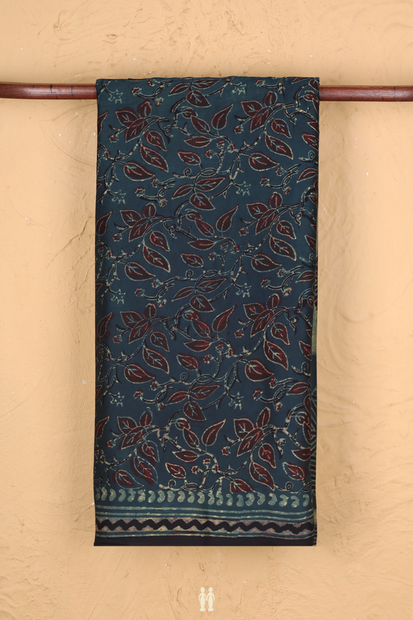 Modal Silk Saree In Bottle Green With Floral Design