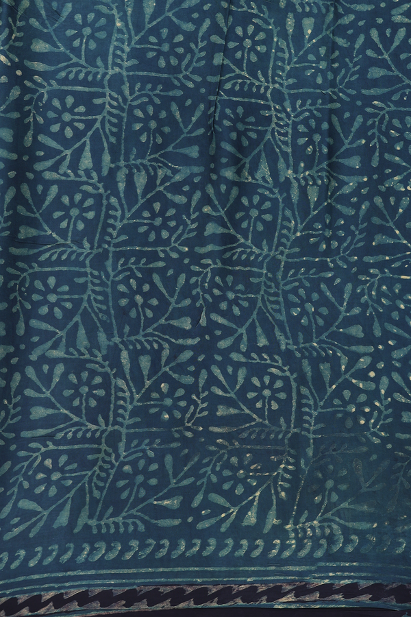 Modal Silk Saree In Bottle Green With Floral Design