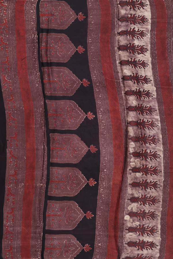Modal Silk Saree In Brown With Floral Printed Design