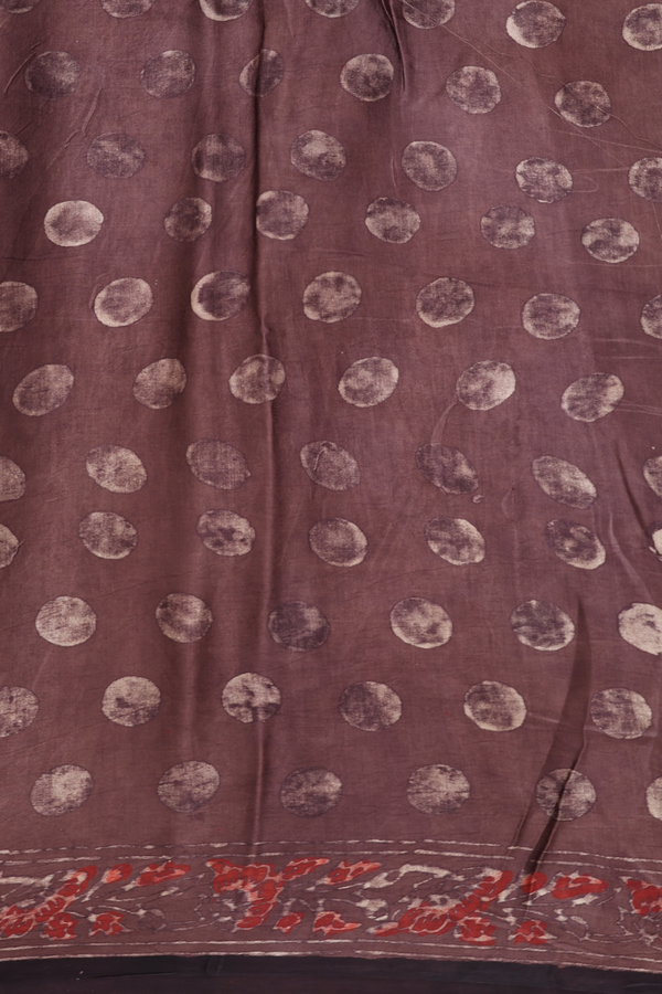 Modal Silk Saree In Brown With Floral Printed Design