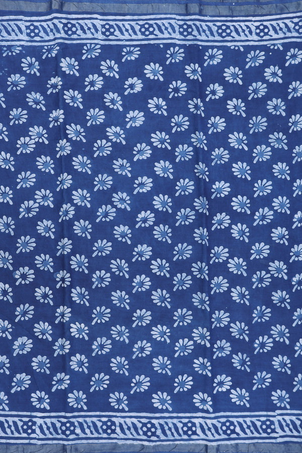 Modal Silk Saree In Capri Blue With Printed Design