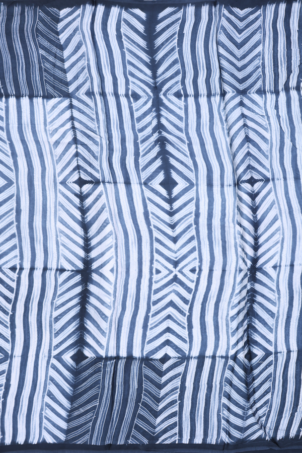 Modal Silk Saree In Charcoal Grey With Shibori Design