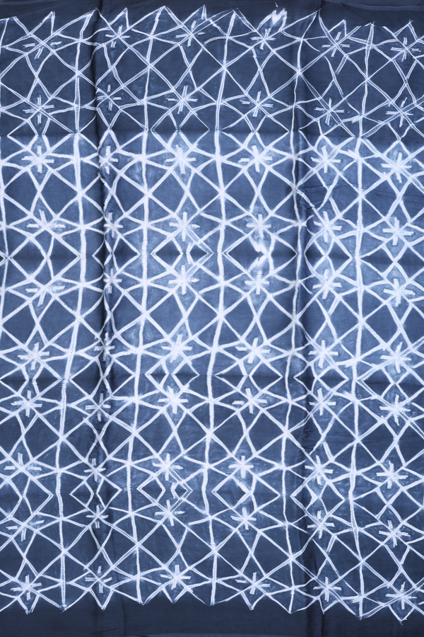 Modal Silk Saree In Charcoal Grey With Shibori Design