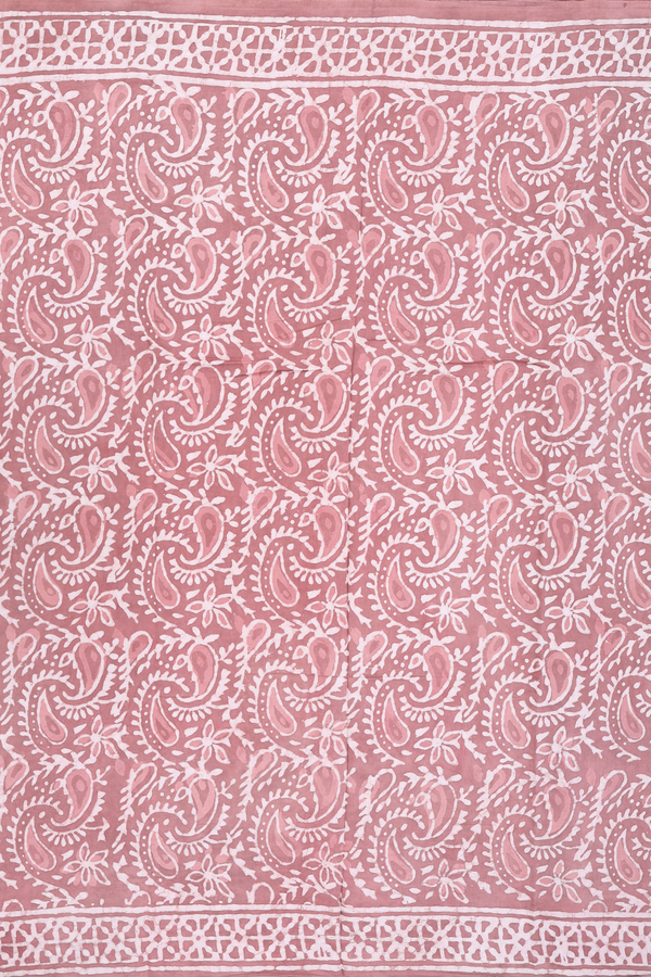 Modal Silk Saree In Cocoa Brown With Paisley Design