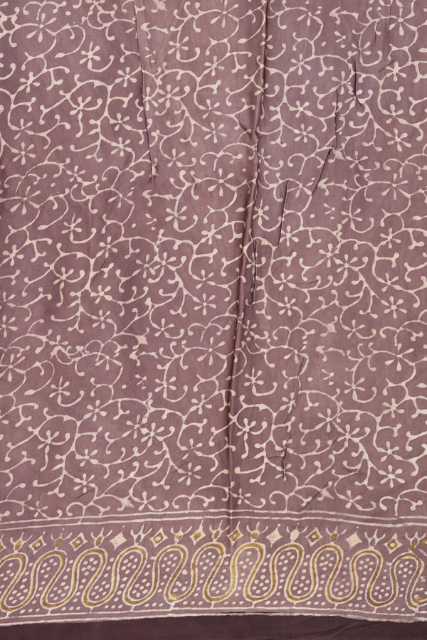 Modal Silk Saree In Cream Color With Floral Design