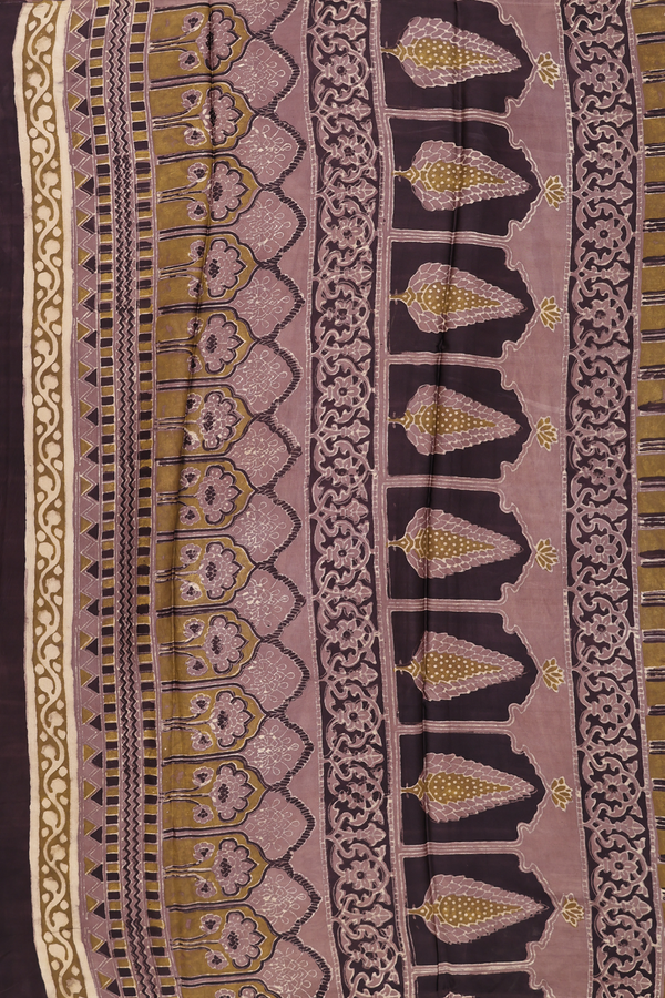 Modal Silk Saree In Cream With Floral Printed Design
