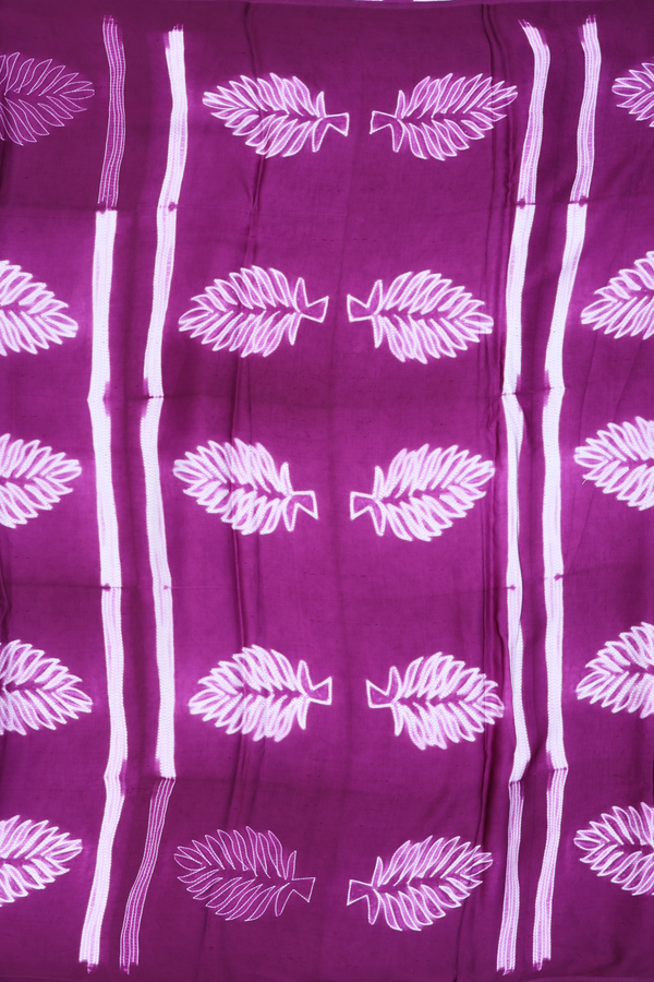 Modal Silk Saree In Grape Purple With Chevron Printed Design