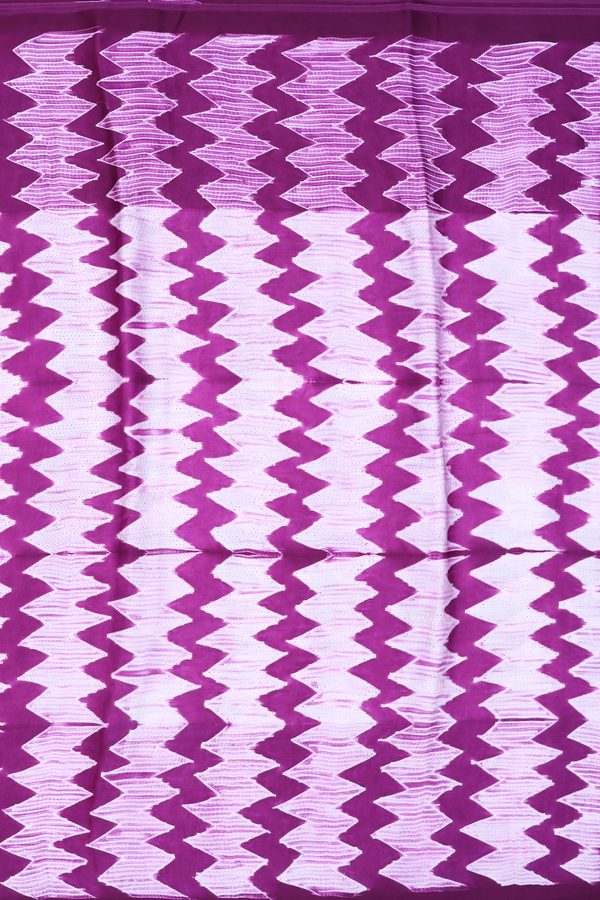 Modal Silk Saree In Grape Purple With Chevron Printed Design