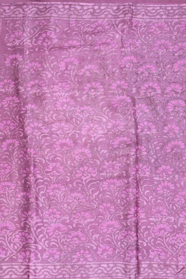 Modal Silk Saree In Lilac Purple With Printed Design