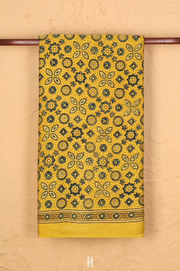 Modal Silk Saree In Yellow With Printed Design